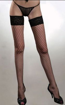 Sexy Stay-up Stretch Fence Net Stockings Lace Mesh Thigh Silk Love Italy